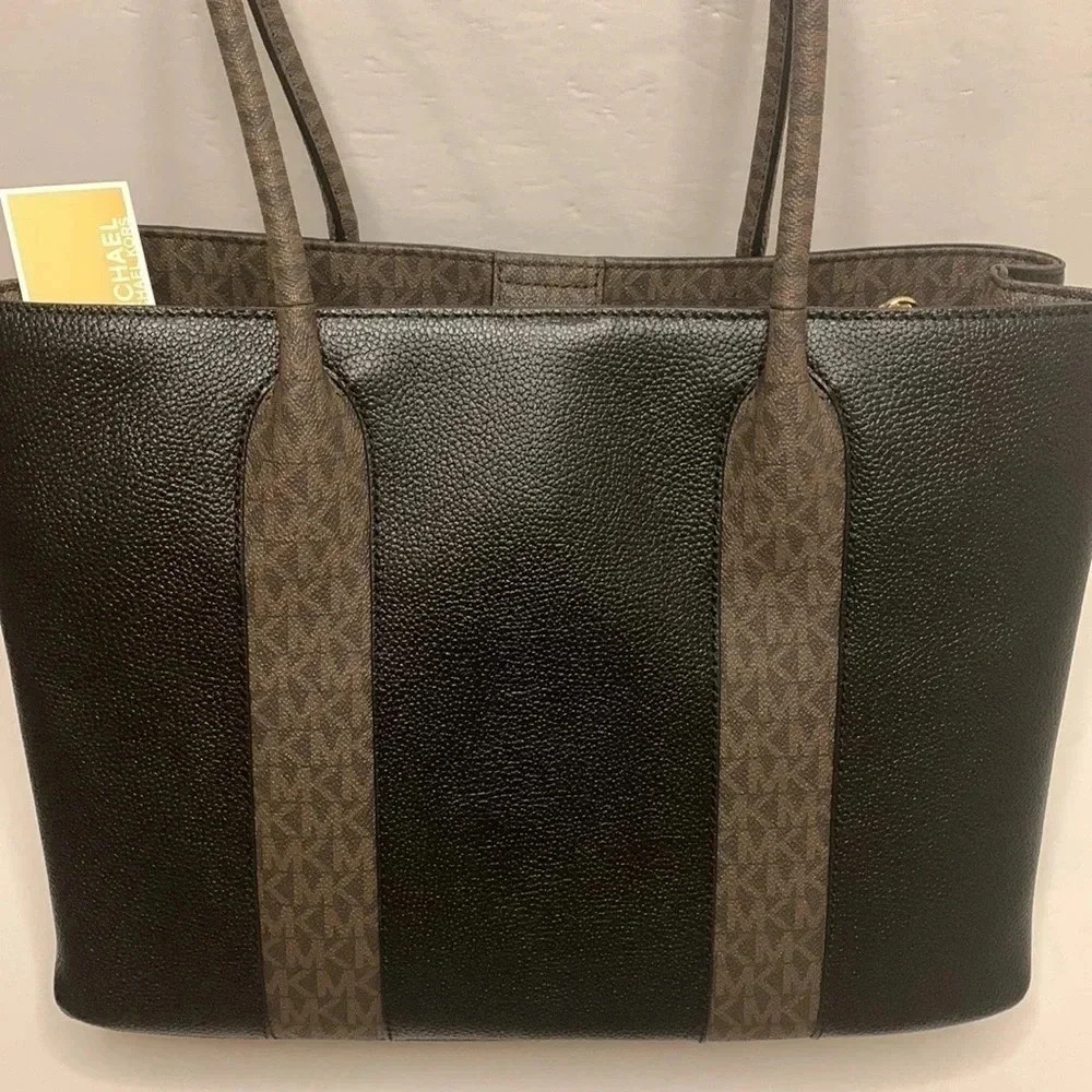 Michael Kors Tote Black AUSTIN Large Leather Bag NWT - Picture 7 of 11